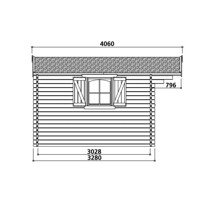 Casetta in legno CHAMONIX II 388 x 328 x 241 EXTRA SPESSORE 40 pavimento COMPRESO-28124