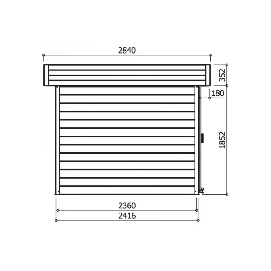 Casetta in legno LARVIK 329 x 120 x 241 h. cm con pergola - Carico neve 30 kg/Mq-28089