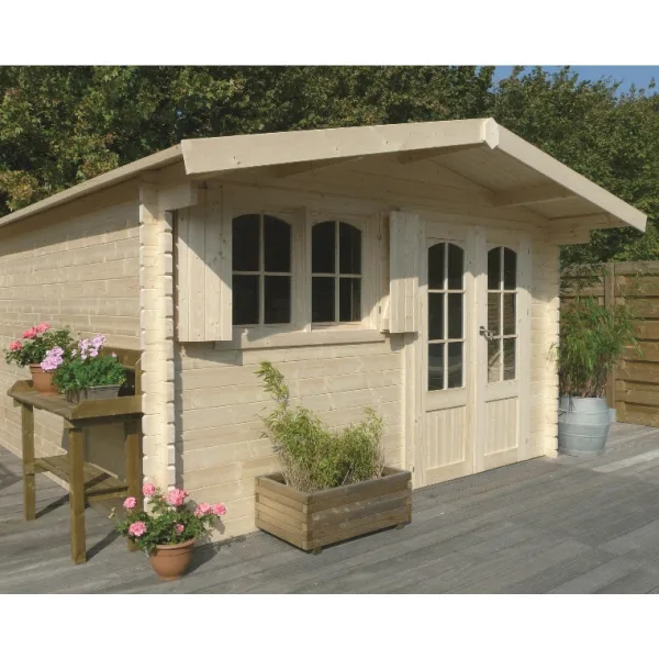 Casetta in legno RIGNITZ 418 x 388 x 253 EXTRA SPESSORE 40 pavimento COMPRESO-0