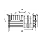 Casetta in legno RIGNITZ 418 x 388 x 253 EXTRA SPESSORE 40 pavimento COMPRESO-28115