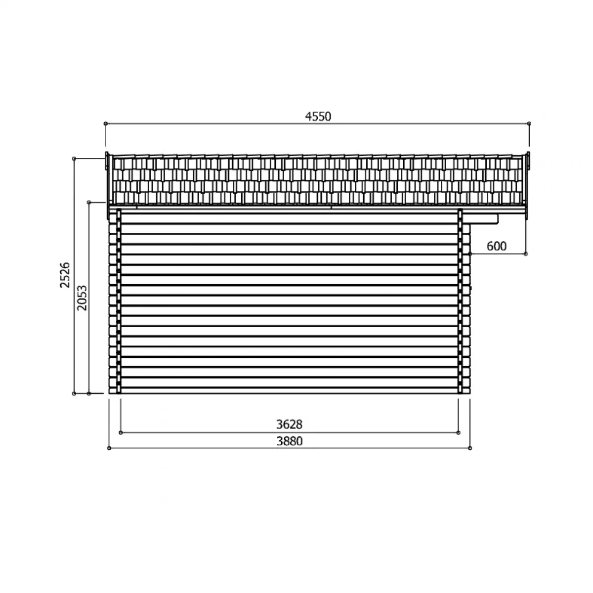 Casetta in legno RIGNITZ 418 x 388 x 253 EXTRA SPESSORE 40 pavimento COMPRESO-28116