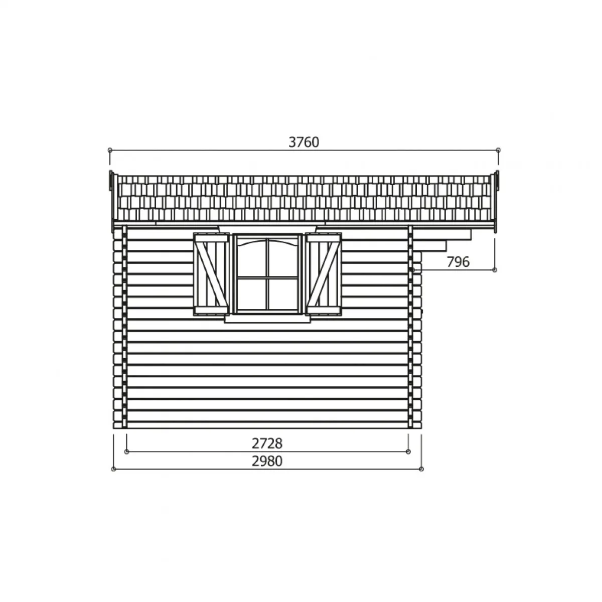 Casetta in legno CHAMONIX I 298 x 298 x 242 EXTRA SPESSORE 40 pavimento COMPRESO-28129
