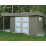 Casetta in legno LARVIK 329 x 120 x 241 h. cm con pergola - Carico neve 30 kg/Mq-28090