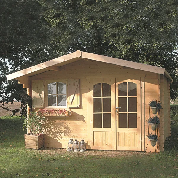 Casetta in legno CHAMONIX II 388 x 328 x 241 EXTRA SPESSORE 40 pavimento COMPRESO-0