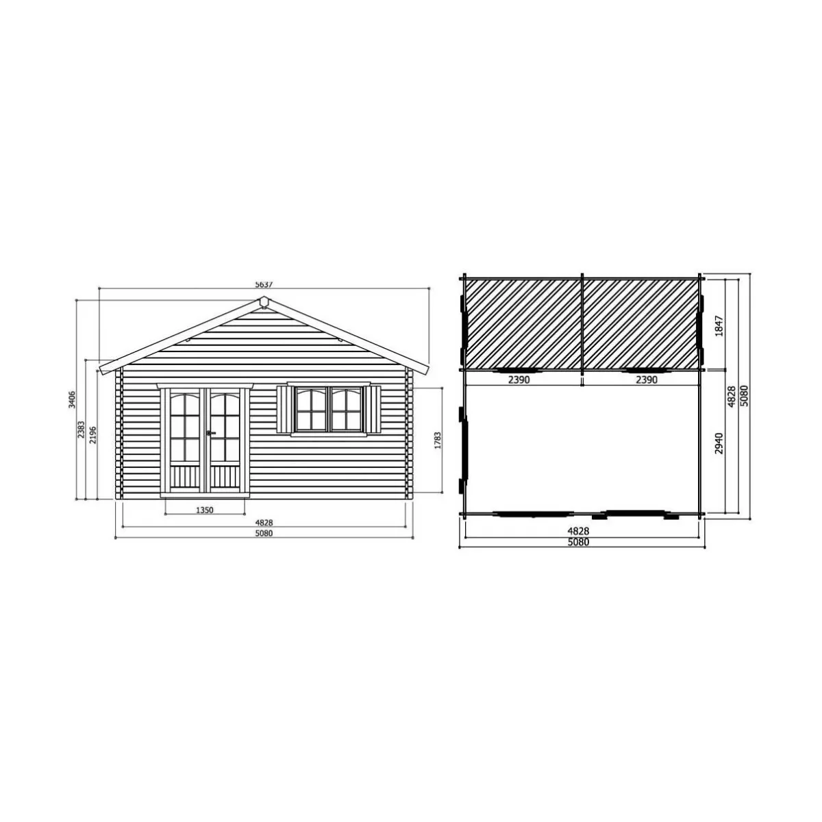 Casetta in legno WEEKEND 508 x 508 x 340 h. cm-28104