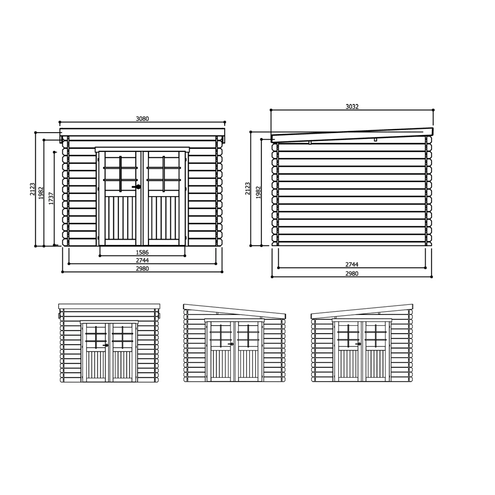 Casetta BREST in legno IMPREGNATO 298 x 298 x 212 spessore 28 pavimento COMPRESO-28242