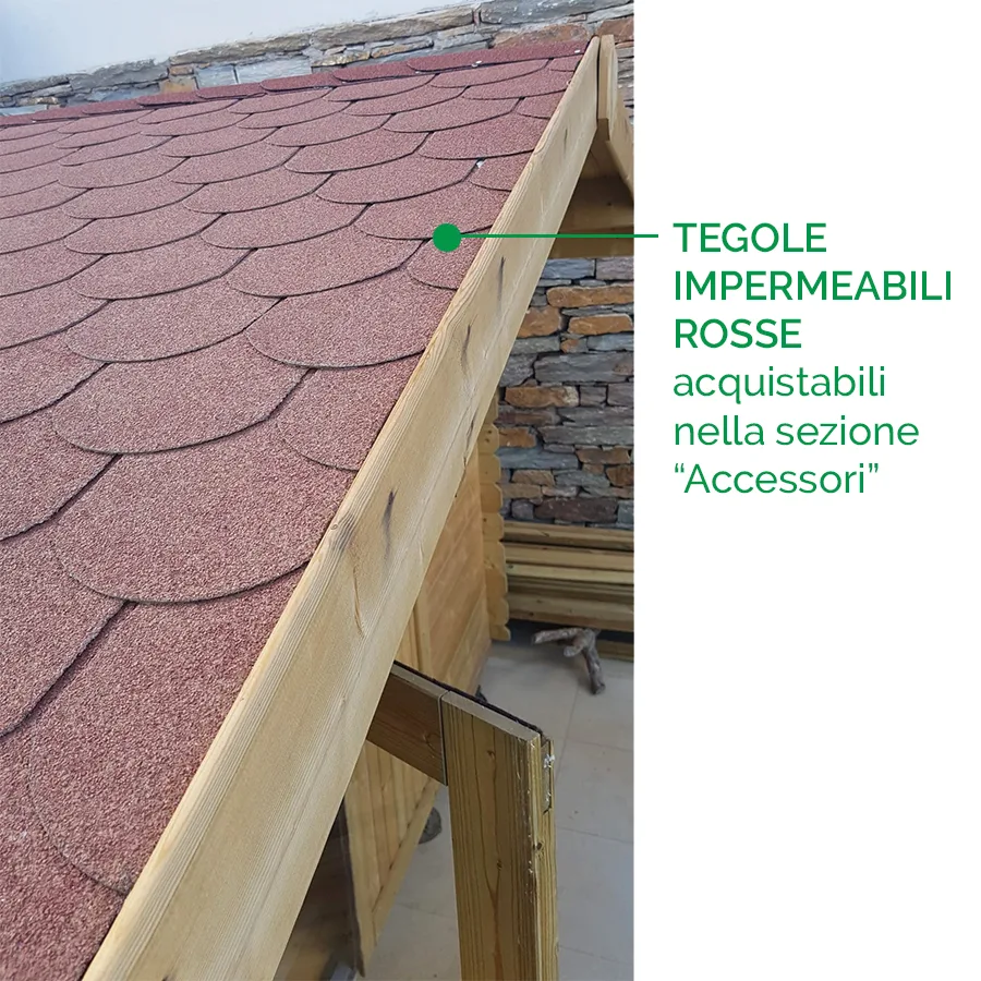 Casetta in legno IMPREGNATO per esterno DOLE 388 x 298 x 239 spessore 28 pavimento COMPRESO-49836