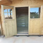 Casetta in legno IMPREGNATO per esterno DOLE 388 x 298 x 239 spessore 28 pavimento COMPRESO-49834