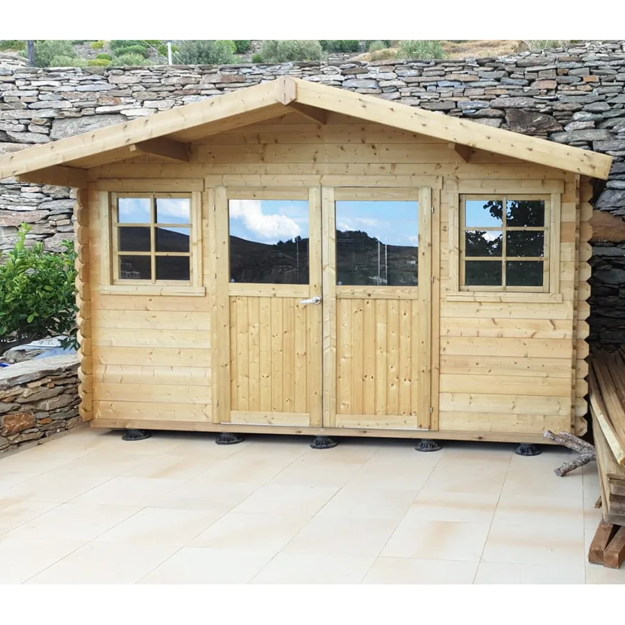 Casetta in legno IMPREGNATO per esterno DOLE 388 x 298 x 239 spessore 28 pavimento COMPRESO-49833