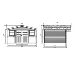 Casetta in legno IMPREGNATO per esterno DOLE 388 x 298 x 239 spessore 28 pavimento COMPRESO-28261