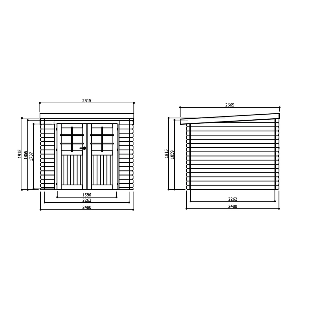Casetta in legno HOF 248 x 248 x 191 spessore 19 pavimento COMPRESO-28211