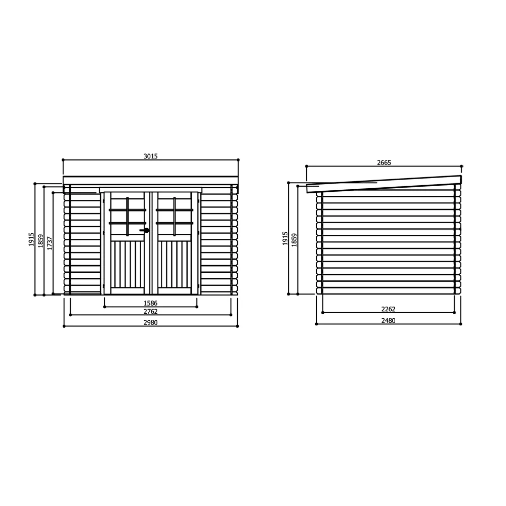Casetta in legno JENA 298 x 248 x 191 spessore 19 pavimento COMPRESO-28216