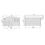 Casetta in legno LINZ 388 x 388 x 232 spessore 34 pavimento COMPRESO-28308