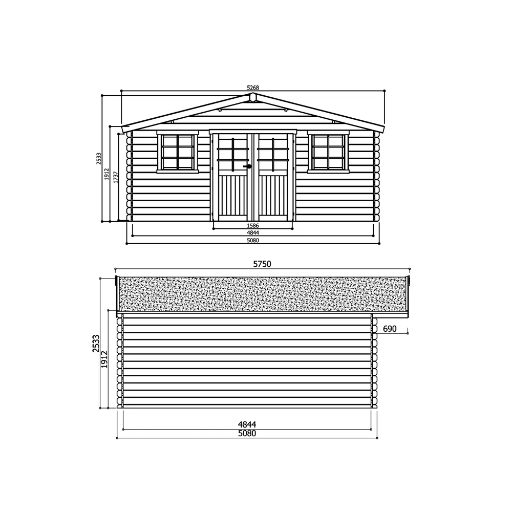 Casetta in legno MONTREAUX 508 x 508 x 253 spessore 28 pavimento COMPRESO-28293
