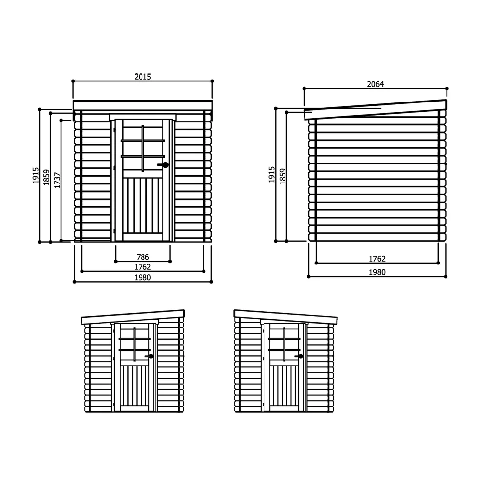 Casetta in legno PASSAU 198 x 198 x 191spessore 19 pavimento COMPRESO-28202