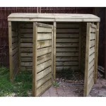 Porta bidoni da esterno Doppio 145,6 X 92 X 120 h.cm in Legno Trattato - RACCOLTA DIFFERENZIATA - foto 7