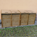 Porta bidoni da esterno Doppio 145,6 X 92 X 120 h.cm in Legno Trattato - RACCOLTA DIFFERENZIATA-39662