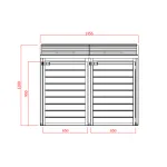 Porta bidoni da esterno Doppio 145,6 X 92 X 120 h.cm in Legno Trattato - RACCOLTA DIFFERENZIATA - foto 5