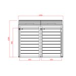 Porta bidoni da esterno Doppio 145,6 X 92 X 120 h.cm in Legno Trattato - RACCOLTA DIFFERENZIATA-34193