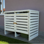 Porta bidoni da esterno Doppio 150 X 82 X 120 h.cm in Legno Trattato - RACCOLTA DIFFERENZIATA-39663