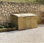 Porta bidoni da esterno Doppio 145,6 X 92 X 120 h.cm in Legno Trattato - RACCOLTA DIFFERENZIATA - foto 9
