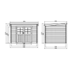 Casetta RIOM in legno IMPREGNATO 298 x 238 x 212 spessore 28 pavimento COMPRESO-28232