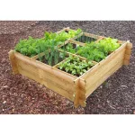 Onlywood Orto Rialzato Legno 9 Scomparti in Pino Trattato 120 x 120 x 22,5 cm-0