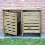 Porta bidoni da esterno Doppio 150 X 82 X 120 h.cm in Legno Trattato - RACCOLTA DIFFERENZIATA-28400