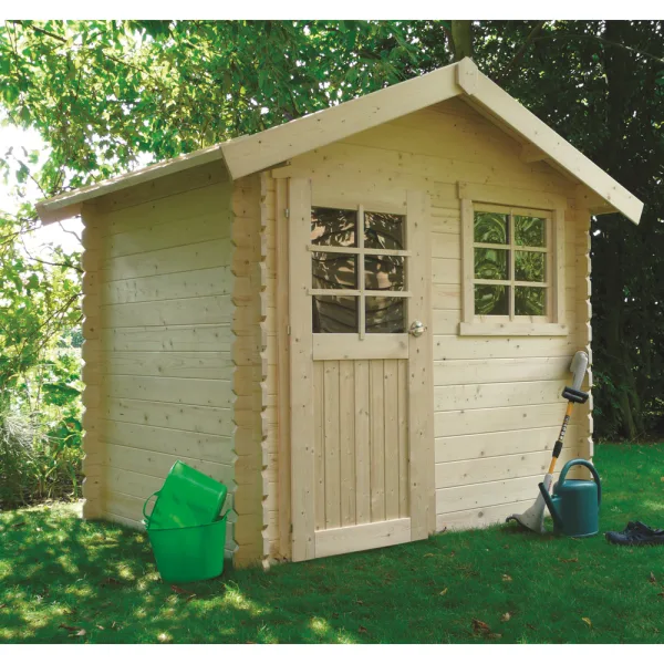 Casetta in legno IMPREGNATO SARAN 298 x 198 x 239 spessore 28 pavimento COMPRESO-0