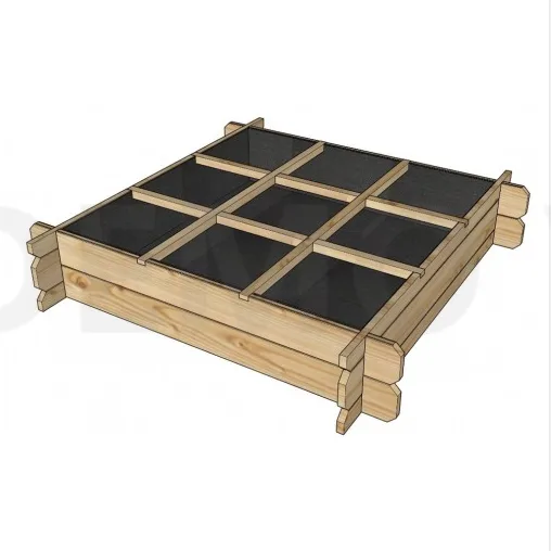 Onlywood Orto Rialzato Legno 9 Scomparti in Pino Trattato 120 x 120 x 22,5 cm-30163