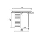 Tettoia Gazebo in Legno Chiuso Impregnato REGENSBURG - 344 x 258 cm-30009