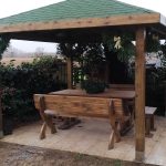 Panca in Legno Impregnato da Esterno 180x56x88 h.cm con Schienale-46715