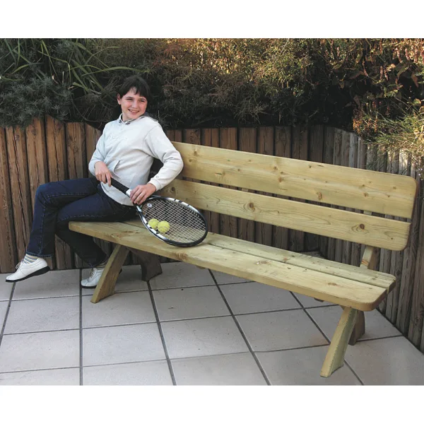 Panca in Legno Impregnato da Esterno 180x56x88 h.cm con Schienale-29918