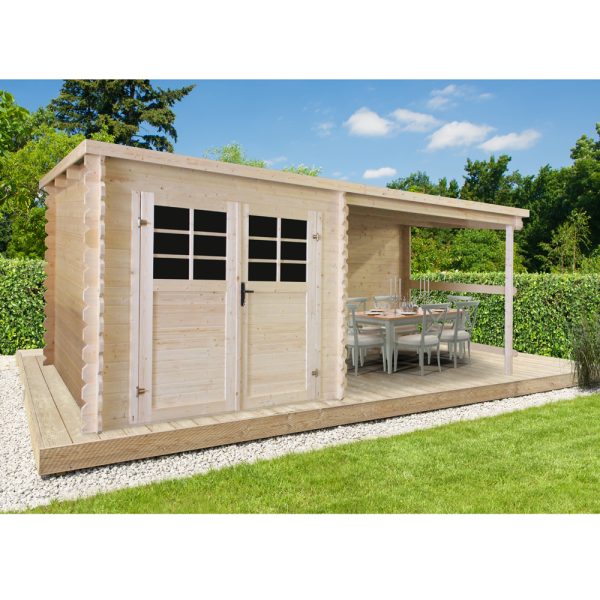 Onlywood Casetta in legno con Tettoia Laterale SLO 518 x 238 x 206 h. cm -0