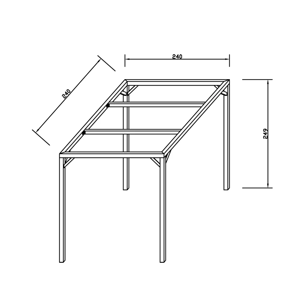 Onlywood Pergola autoportante MODERN in Legno Pino Trattato per Coperture Leggere - ANCHE SU MISURA