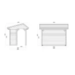Gazebo in Legno Chiuso RONSBURG + Frangivista 340 x 250 cm - foto 2