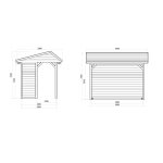 Gazebo in Legno Chiuso RONSBURG + Frangivista 340 x 250 cm-30353