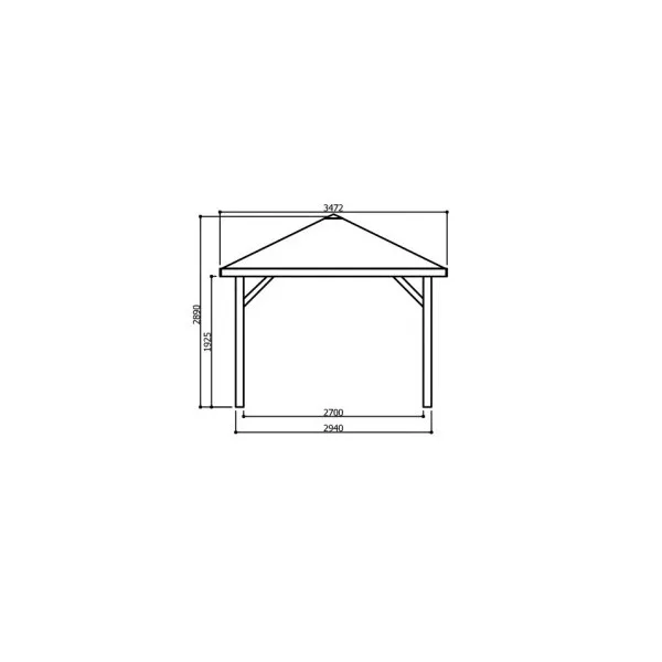 Gazebo in Legno KIOSK Tetto con tegole 629x347 cm - Antivento-31467