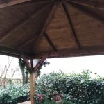 Gazebo in Legno KIOSK Tetto con tegole 629x347 cm - Antivento-46711