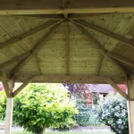 Gazebo in Legno KIOSK Tetto con tegole 449x347 cm - Antivento-37789