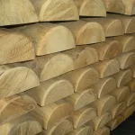 Mezzo Palo legno di CASTAGNO Tornito CERTIFICATO PEFC - foto 3