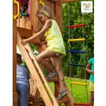 Parco Giochi in Legno verniciato Color Teak Fungoo FORTRESS Torre con Scivolo - foto 2