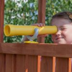 Parco Giochi in Legno Verniciato Color Teak Fungoo JOY Torre con Scivolo-34559