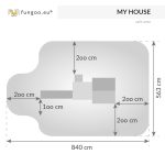 Parco Giochi in Legno Verniciato Color Teak Fungoo MY HOUSE Torre con Scivolo e Casetta-33254