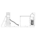 Parco Giochi in Legno Autoclavato Fungoo FLAPPI Torre con Scivolo e Altalene-41867