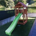 Parco Giochi in Legno verniciato Color Teak Fungoo FORTRESS Torre con Scivolo-43456