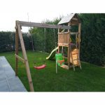 Parco Giochi in Legno Autoclavato Fungoo FLAPPI Torre con Scivolo e Altalene-43815