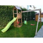 Parco Giochi in Legno Autoclavato Fungoo FLAPPI Torre con Scivolo e Altalene-43814