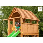 Parco Giochi in Legno verniciato Color Teak Fungoo FORTRESS Torre con Scivolo - foto 13