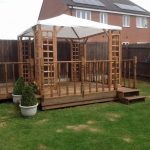 Onlywood Gazebo in legno impregnato ONLY 300 x 300 cm con Telo PVC + 8 Grigliati-45974